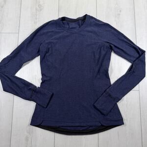 Lululemon Runderful Shirt Women’s Size 8 Navy Blue Long Sleeve Workout Run
